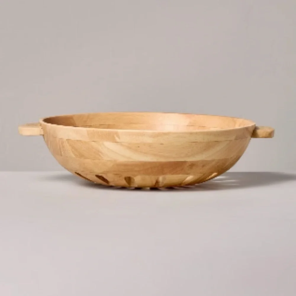 NWT Hearth & Hand with Magnolia 42oz Wooden Harvest Bowl Natural